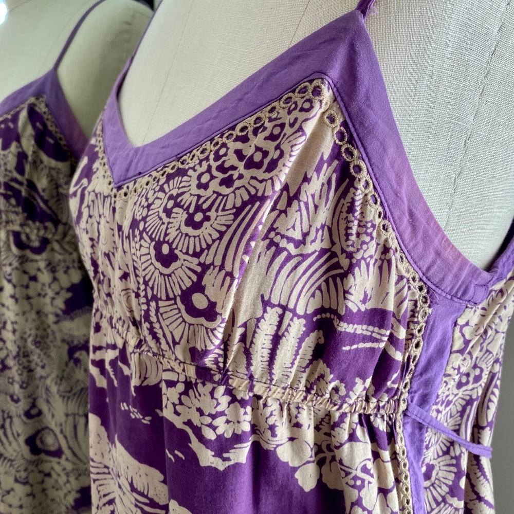 EUC Danang purple Summer Dress with Embroidery M - Picture 4 of 6